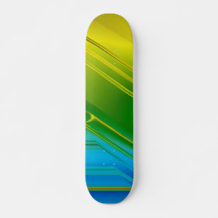 Patineta Abstracto Neón Amarillo Verde Y Azul