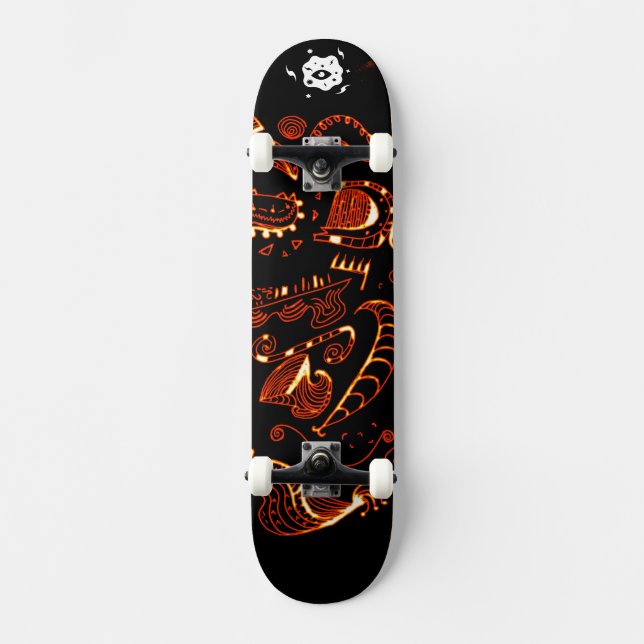 Patineta Artsy Black Naranja (Anverso)