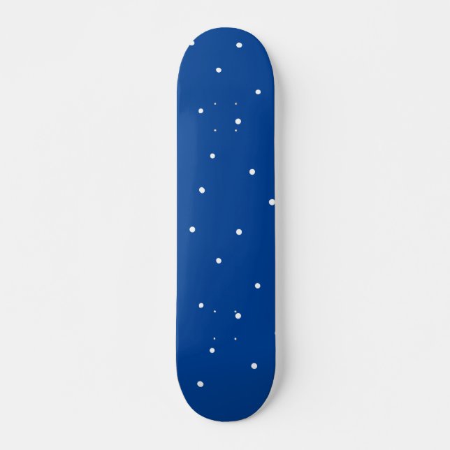 Patineta azul de fondo blanco de polkadots (Anverso )