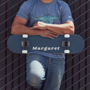 Patineta azul marina con tu nombre en estilo
