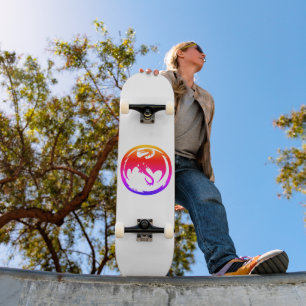 Patineta blanca Neon Dragon