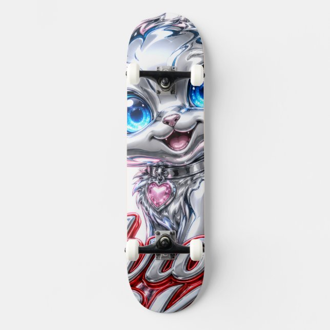 Patineta CHROME KITTEN, con Camiones y Ruedas (Anverso)
