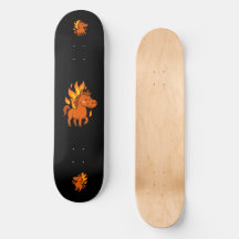 Patineta con caballos rojos