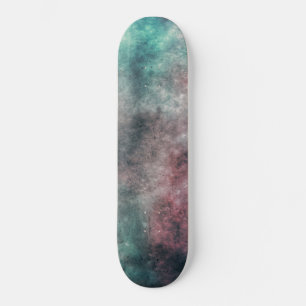 patineta con nubes verde azuladas y subió
