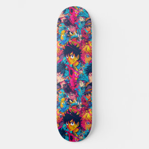 Patineta con patrón de anime japonés lindo de mang