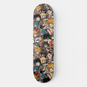 Patineta con patrón de anime japonés lindo de mang