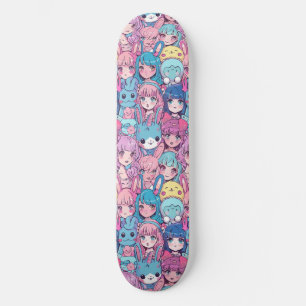 Patineta con Patrón de Chica Anime Japonesa Linda
