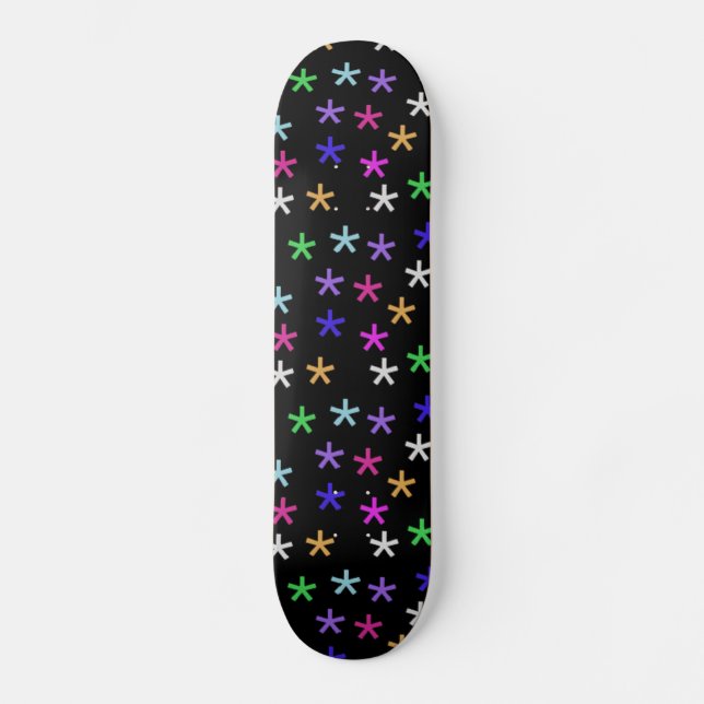 Patineta de ajedrez negra colorida (Anverso)