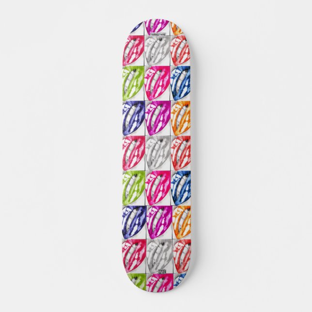 Patineta de arte pop de Hot Lips (Anverso )