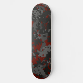 Patineta de camuflaje rojo negro gris