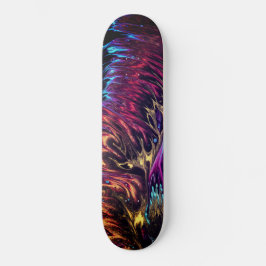 Patineta de colores de llama de pintura cepillada 