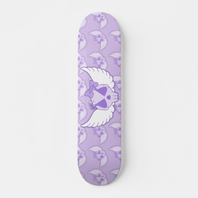 Patineta de cráneo morado con alas (Anverso )