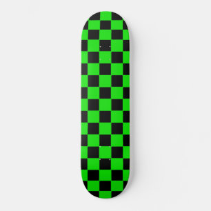 Patineta de cuadros verde y negro retro