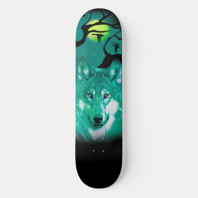 patineta de diseño de lobo (Anverso)