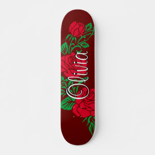 patineta de diseño floral Rosa