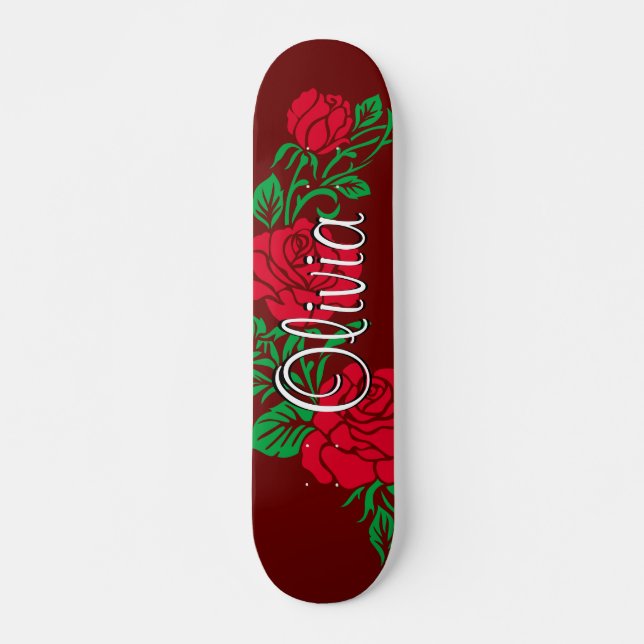 patineta de diseño floral Rosa (Anverso )
