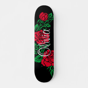 patineta de diseño floral Rosa