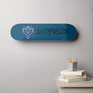 Patineta de dragón azul personalizada