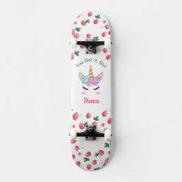 Patineta de fresa Unicornio con nombre