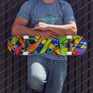 Patineta de grafiti colorido
