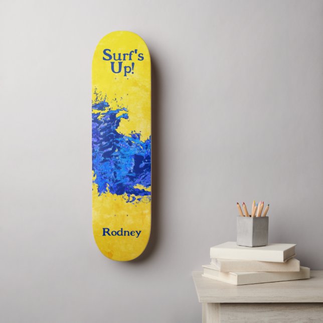Patineta de la Gran Ola (Arte de la pared)
