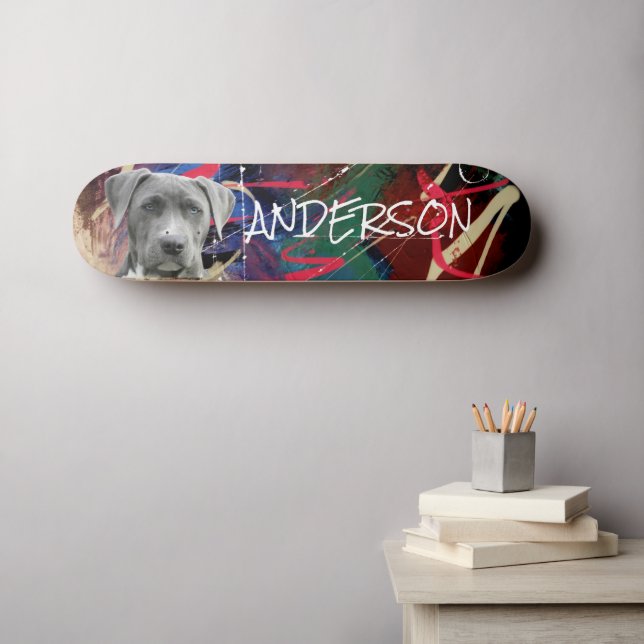 Patineta de perro de familia personalizada (Arte de pared (horz))