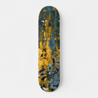 Patineta de raya grunge azul verdoso dorado