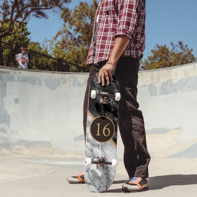 Patineta de Regalo de Cumpleaños con Mármol Blanco (Exterior 2)