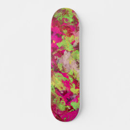 Patineta de salpicaduras grunge rosa verde neón
