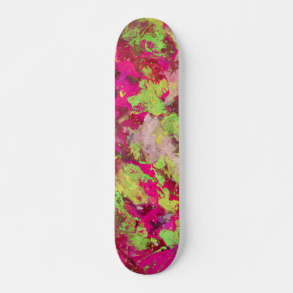 Patineta de salpicaduras grunge rosa verde neón