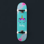 Patineta de unicornio chica con nombre<br><div class="desc">Haz que esta tabla de patinaje de Unicorn sea tu propia agregando tu texto. Para acceder a las herramientas de edición avanzadas, vaya a "Personalizar esta plantilla" y haga clic en "Detalles", desplácese hacia abajo y presione el enlace "clic para más personalizares". Ideal para cualquier ocasión, como cumpleaños o graduación,...</div>