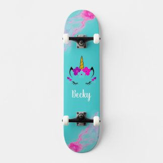 Patineta de unicornio chica con nombre