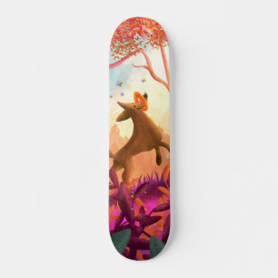Patineta Dibujo De Perro Marrón En El Bosque