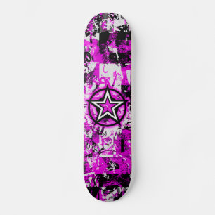 Patineta Estrella de Graffiti Rosa