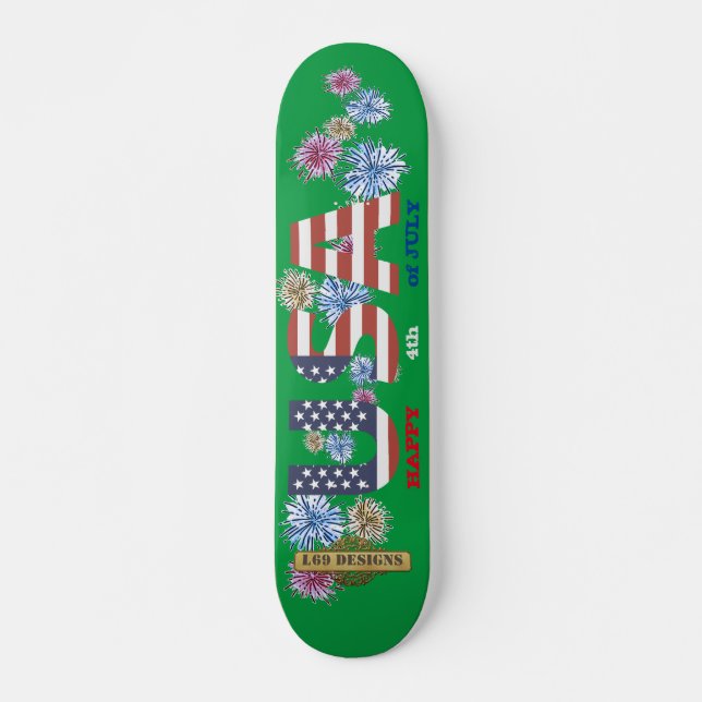 patineta "FELIZ 4 DE JULIO" (Anverso )