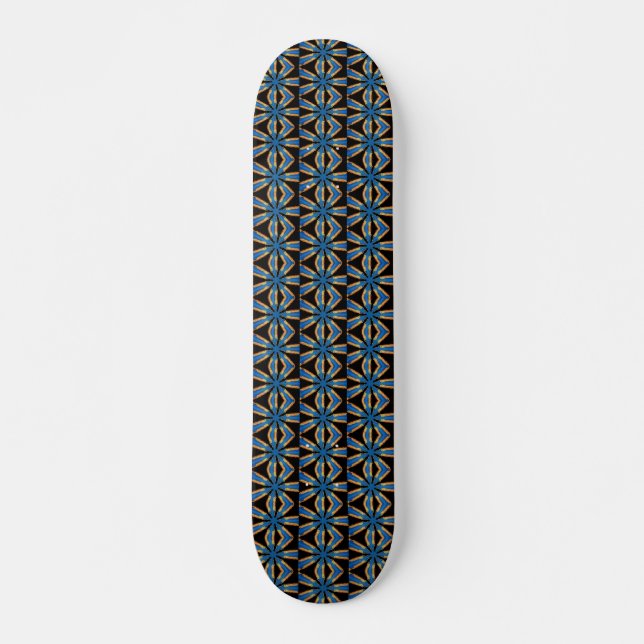 patineta geométrica de color negro y azul (Anverso )