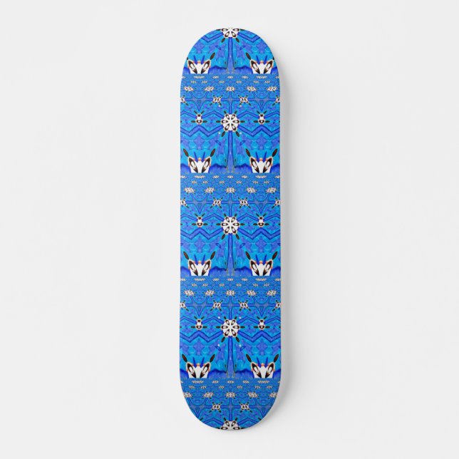 patineta geométrica de cuadrícula azul (Anverso )