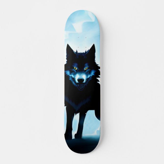 Patineta Lobo Salvaje Atento En Zona Fría  (Anverso )