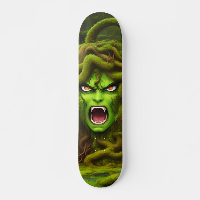 Patineta Monstruo De Medusa Verde (Anverso )