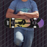 Patineta Patrón Morado Negro Palmeras<br><div class="desc">Patineta con Palmeras</div>