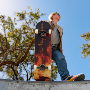 Patineta Personalizada con Diseño de Llamas