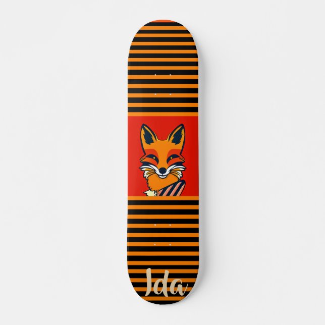 Patineta personalizada de Fox Funny colorida (Anverso )