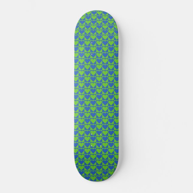 Patineta personalizado de patrón corazón azul / li (Anverso)