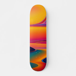 Patineta Pintura Abstracta Río Futurista