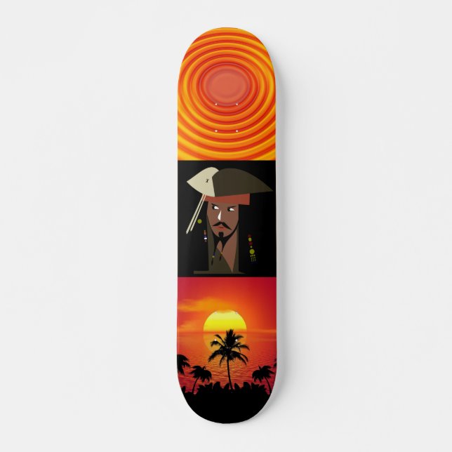Patineta PIRATA CAPITÁN CARIBEÑA, 777" Deck (Anverso )