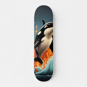 Patineta Poderoso Pez Orca Saltando Del Agua