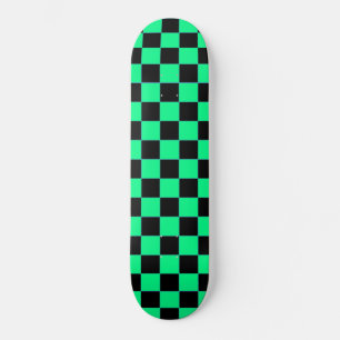 Patineta Retro Aqua y Cuadros Negros