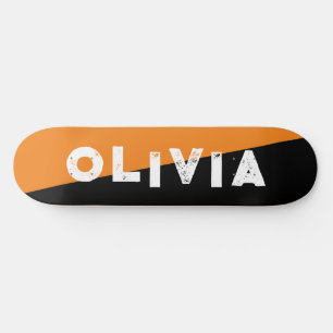 patineta retro dividida en naranja y negro