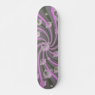 Patineta rosa de negras y burbujas