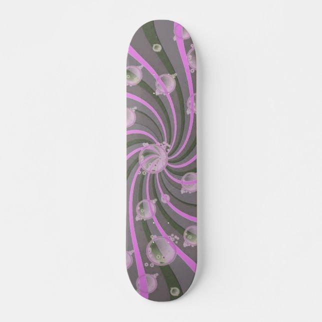 Patineta rosa de negras y burbujas (Anverso )